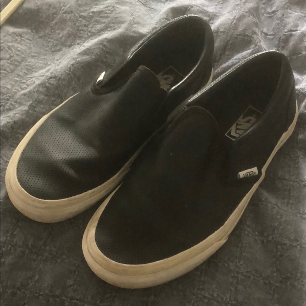 Black leather vans